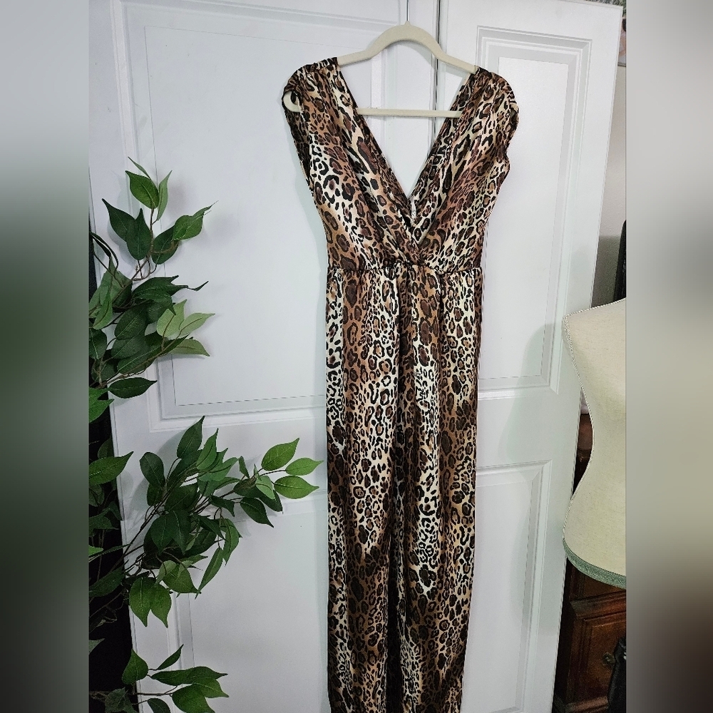 Leopard Print V-Neck Dress